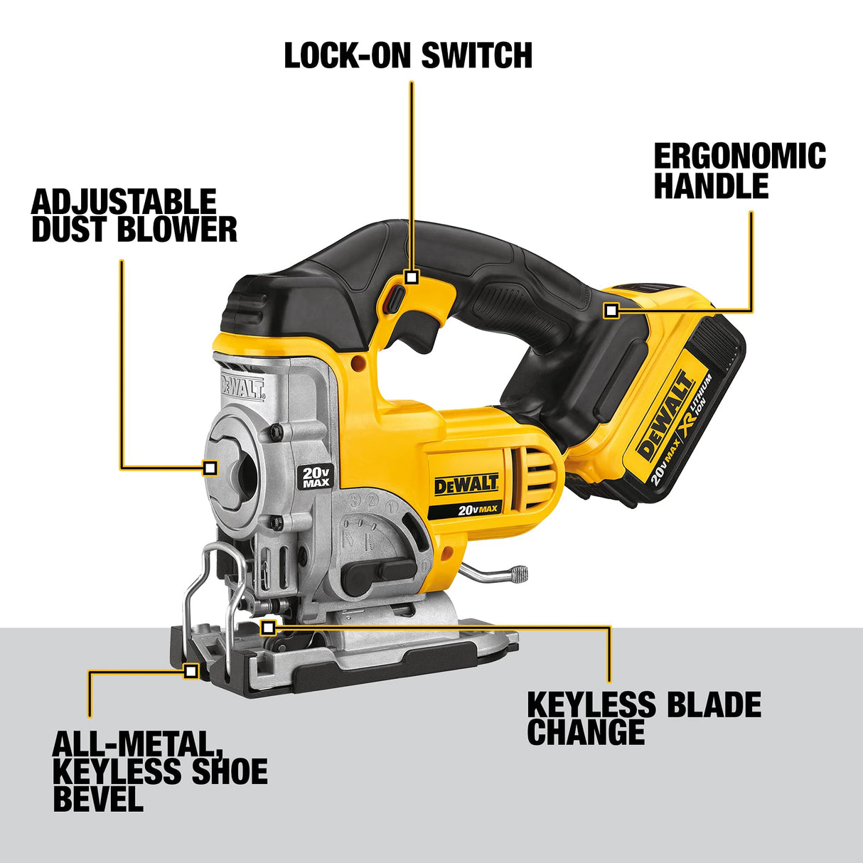 DEWALT 20V MAX Jig Saw, Cordless (DCS331M1) DEWALT