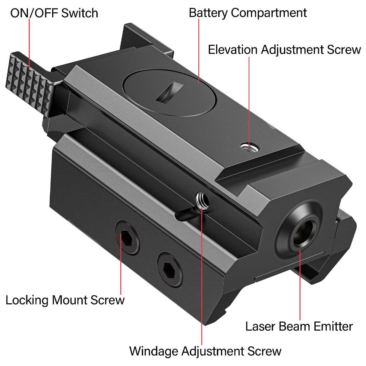 EZshoot Red Dot Laser Sight Tactical 20mm Standard Picatinny Weaver Rail for Pistol Handgun Gun Rifle EZshoot