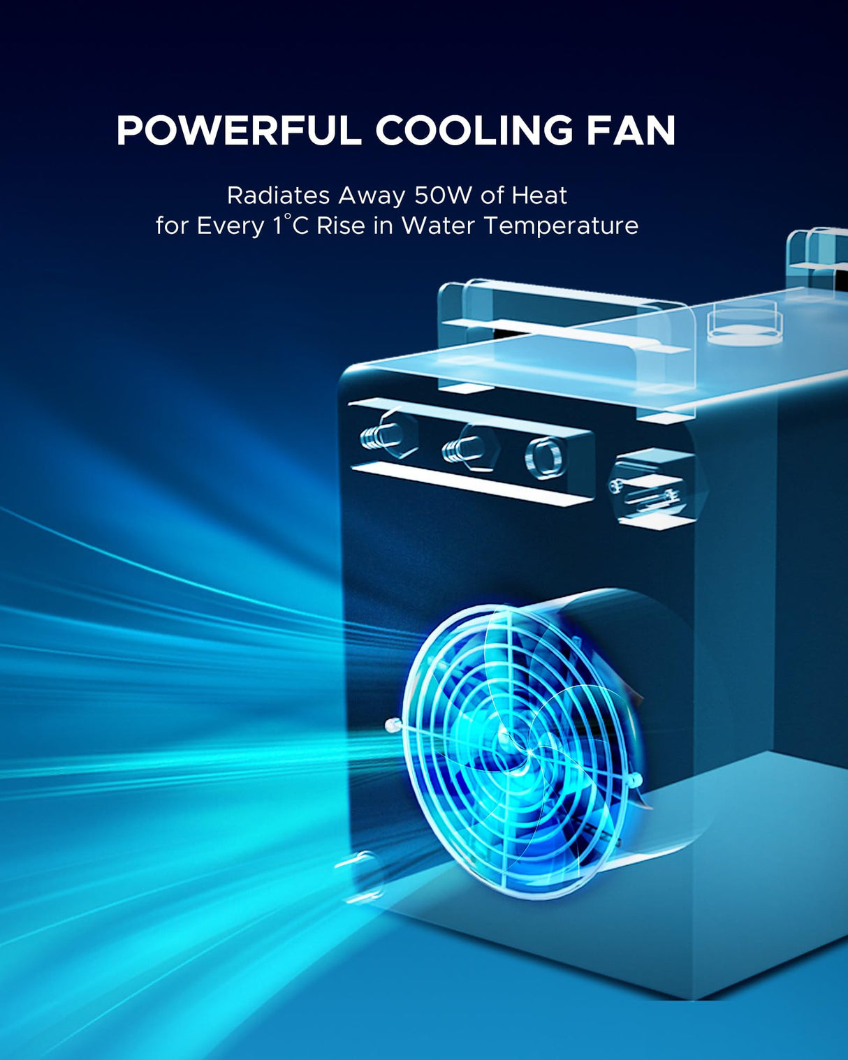 OMTECH 9L Industrial Water Chiller 2.6gpm CW-3000 Water Cooler for 40W K40 CO2 Laser Engraving & Cutting Machines, Water Cooling System Radiates 50W OMTech