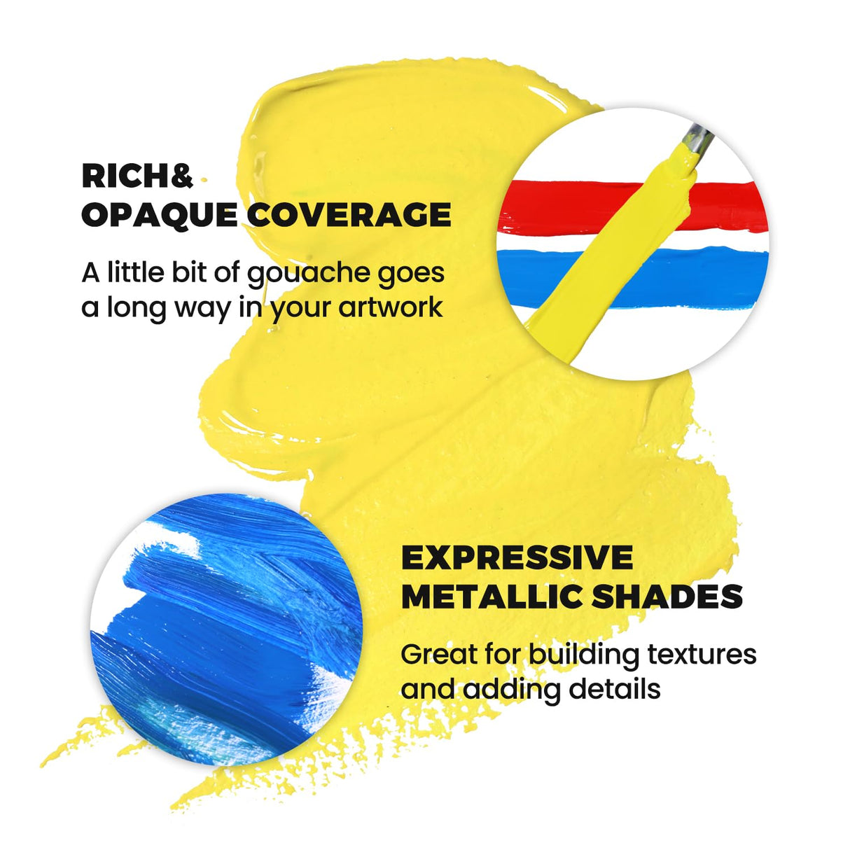 HIMI Gouache Paint Set, 36 Colors x 12ml Twin Jelly Cup Design with 3 Paint Brushes and a Palette in a Carrying Case Perfect for Artists, Students, Artme