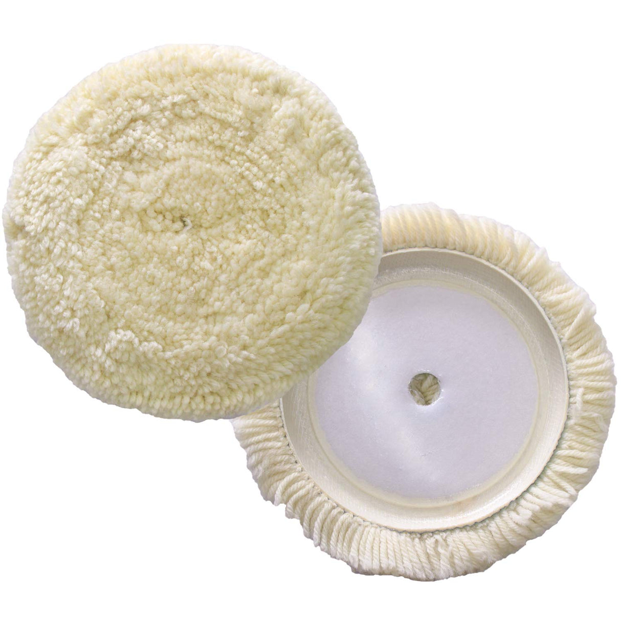 7" Wool Buffing Pad Kit 2PCS 100% Polishing Wool Pads Kit Low Linting Wool Pad, Used for Rotary and Random Orbit Sander/Polisher Buffing Equipment Shineyoo