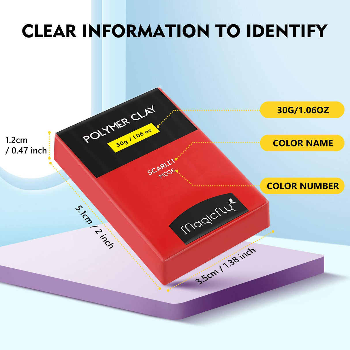 Magicfly Polymer Clay Starter Kit, 45 Colors Oven Bake Clay with 5 Modeling Tools and 40 Jewelry Accessories, Safe and Nontoxic DIY Baking Clay Magicfly