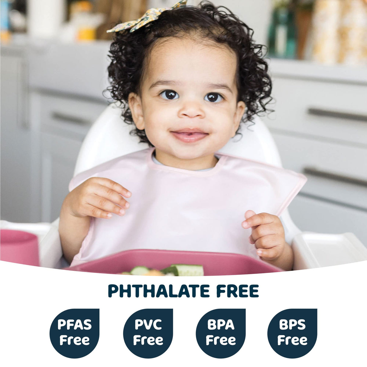 Tiny Twinkle Mess-Proof Baby Bib - Waterproof Bib for Baby Girl - Machine Washable - Adjustable Closure - PVC BPA & Phthalate Free - Great for Travel Tiny Twinkle