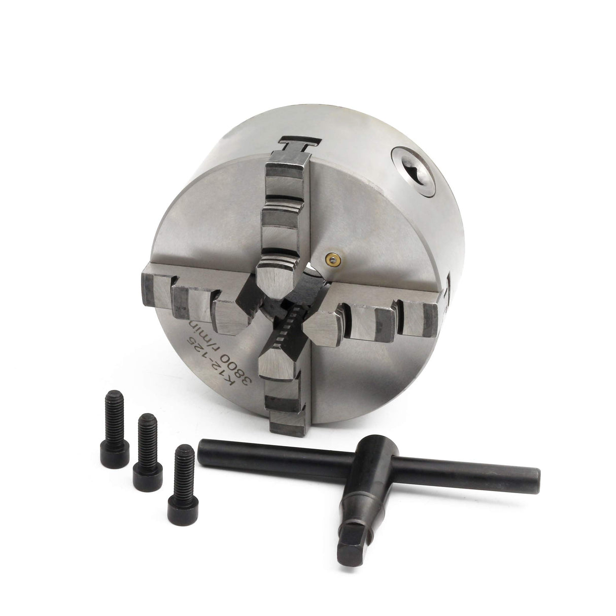 RATTMMOTOR 4-Jaw K12-125mm Self-centering Linkage Lather Chuck with Chuck Wrench for CNC Roter Engraving Milling Machine RATTMMOTOR