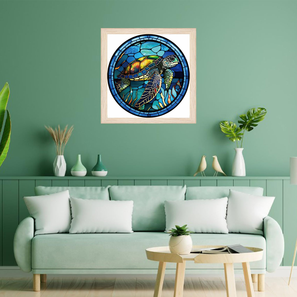 Aestalrcus 5D Turtle Diamond Painting Kits for Adults,Stained Glass Turtle Diamond Art Kits for Adults,Turtle Gem Art Kits for Adults for Gift Home Aestalrcus