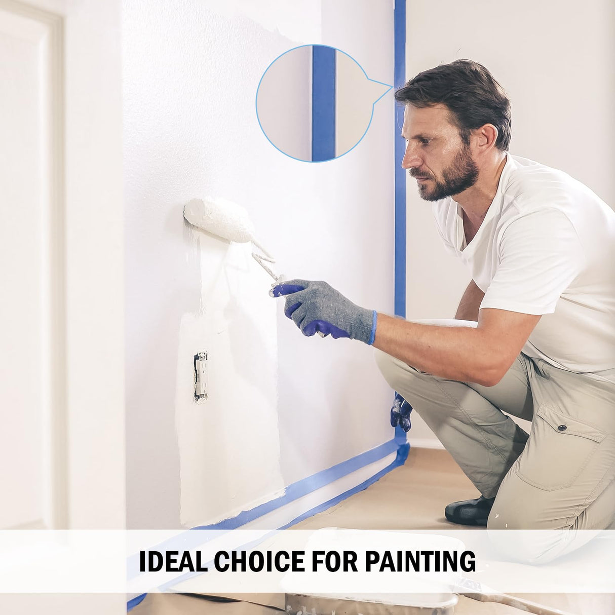 EFOK Blue Painters Tape 1 Inch Bulk - Paint Tape 20 Rolls x 1 Inch x 55 Yards - Painter's Tape Blue Masking Tape for Walls Painting Packing EFOK