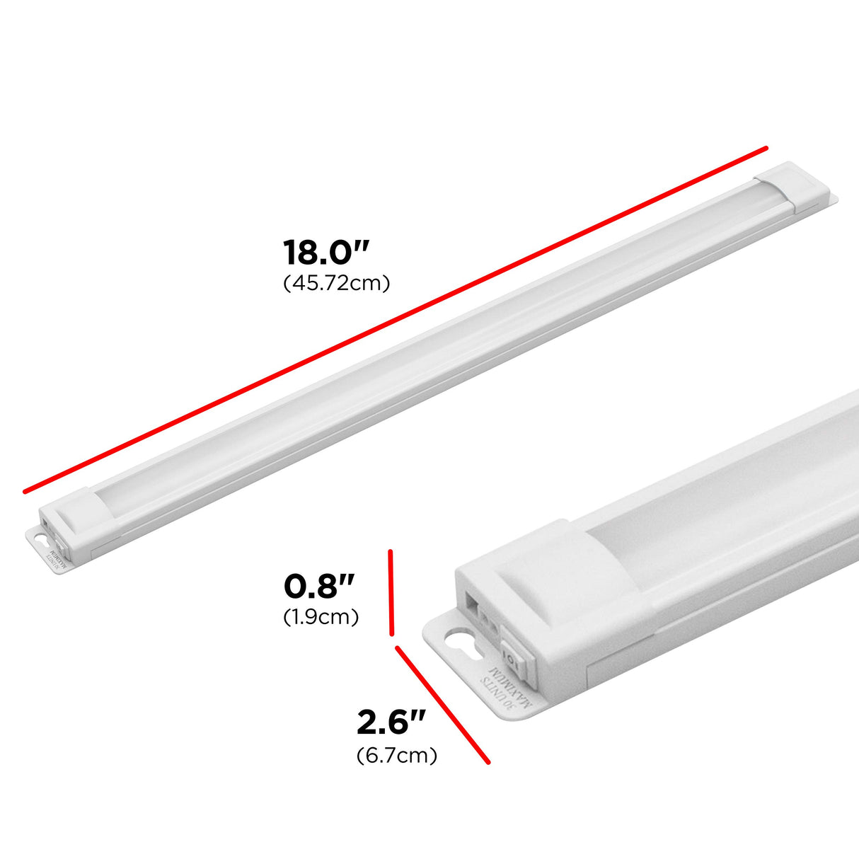 UltraPro 18 inch Plug-in Linkable Under Cabinet Lights, High/Low/Off, Warm White Light (2700K), LED Under Cabinet Lighting, Under Counter Lights for UltraPro
