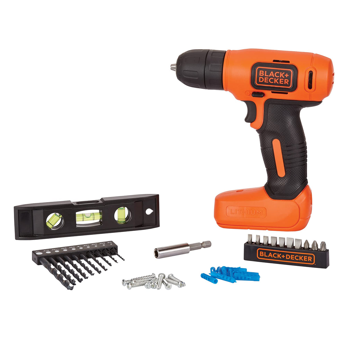 BLACK+DECKER 8V MAX* Cordless Drill + 43 pc. Home Decor Project Kit (BDCD8HDPK) BLACK+DECKER
