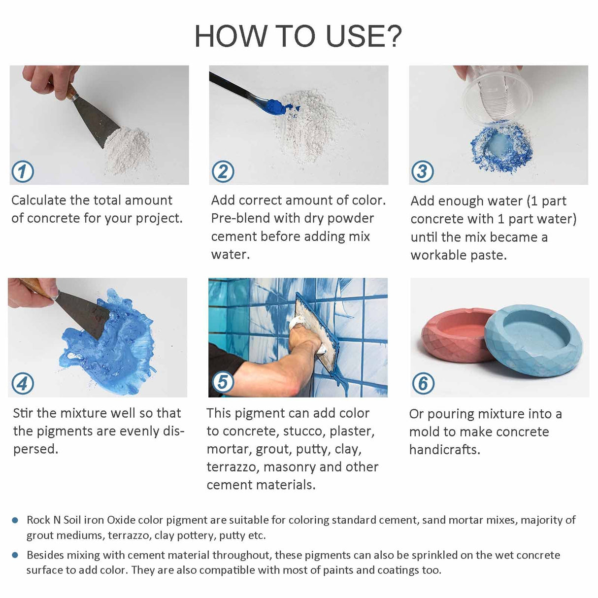 Gray Pigment Powder, Matte Gray Iron Oxide Powder, Gray Concrete Pigment Powder, Gray Grout Colorant, Color Dye for Cement Wood Stain Putty Epoxy - 5 Rock N Soil