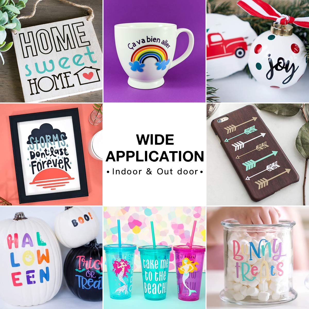 HTVRONT Transfer Tape for Vinyl- 5.5" x 50 FT w/Red Alignment Grid for Cricut Joy and Cricut Adhesive Vinyl, Silhouette Cameo Transfer Paper for HTVRONT