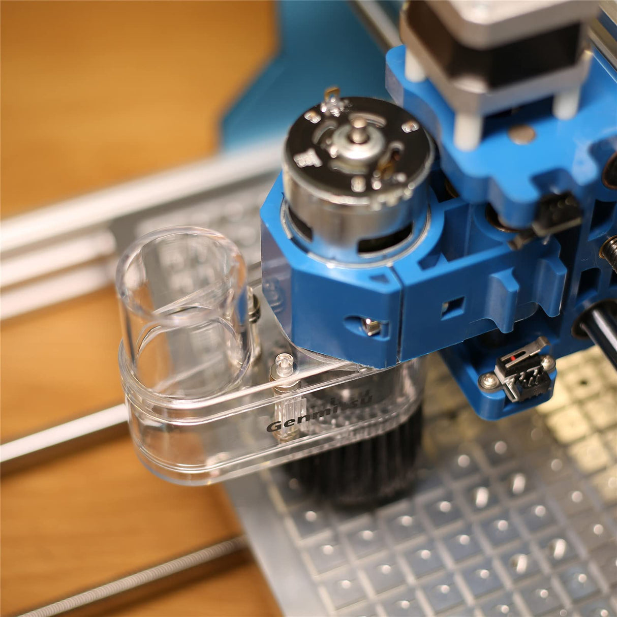 Genmitsu CNC Dust Shoe ABS Cover Cleaner for 3018 Series CNC Router/CNC Machines with a 42mm Diameter Motor, Hose Adapter Outer Diameter 38mm (1.5″), Genmitsu