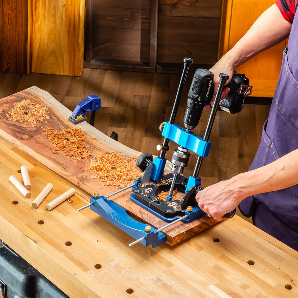 Edge Guide for Rockler Drill Guide - Edge Cutting Guide for Dog Holes, Shelf Pin Holes, Shaker Pegs – Plastic w/Structural Ribbing Drill Accessories ROCKLER