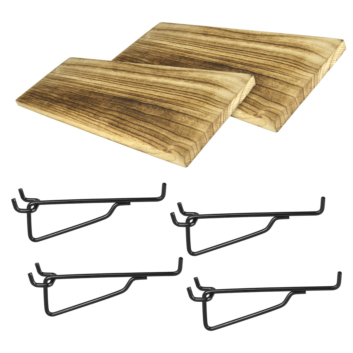 2 Pack Pegboard Shelves, Wooden Shallow Shelf for 1/4 inch Peg Board Organizer Accessories, Shelves and Baskets Brackets, Display and Storage Rack LIGHT DUST