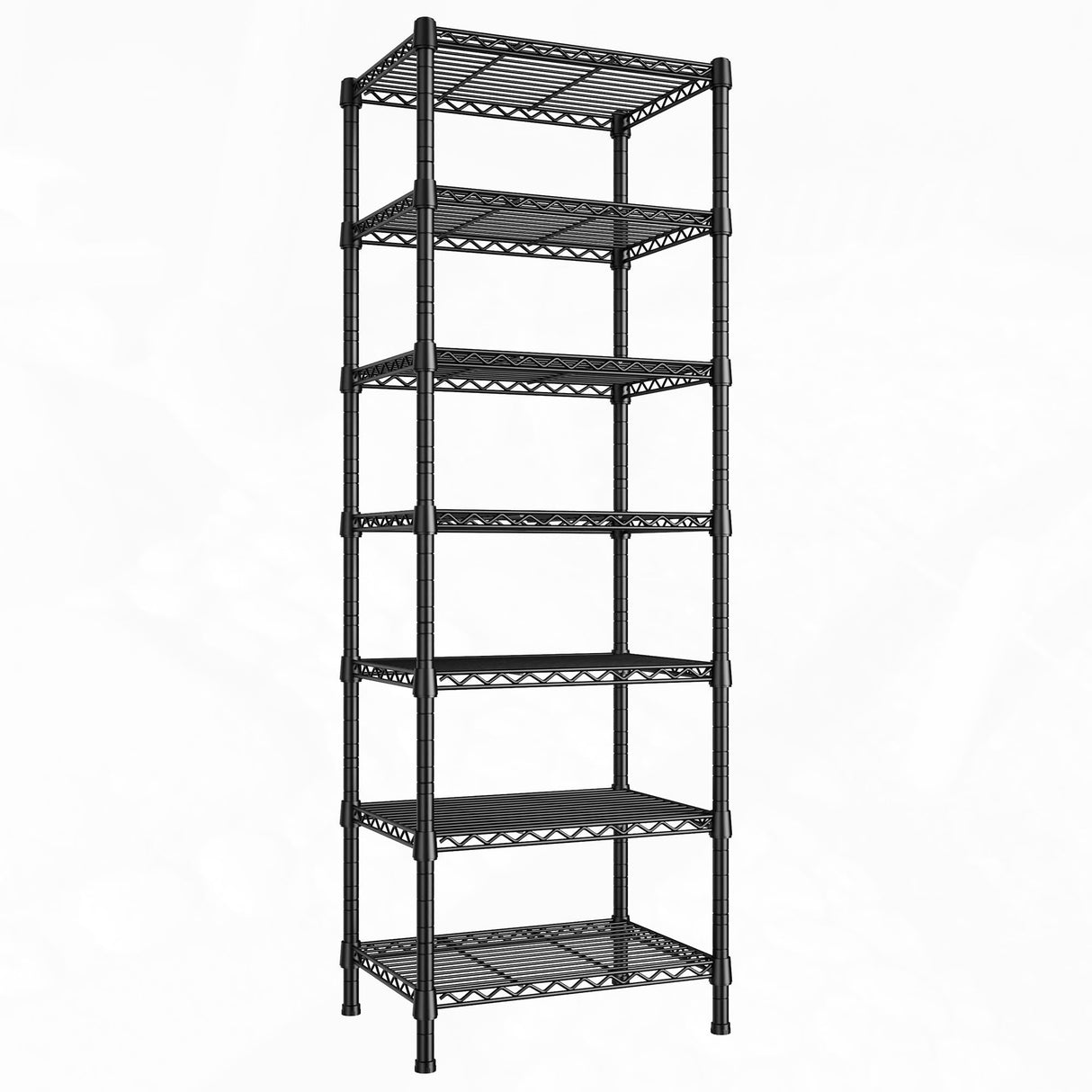 REIBII 71’’H Wire Shelving Rack 7-Tier Metal Shelving Units and Storage Shelves Loads 1176 LBS Adjustable Garage Shelving Heavy Duty Metal Shelves REIBII