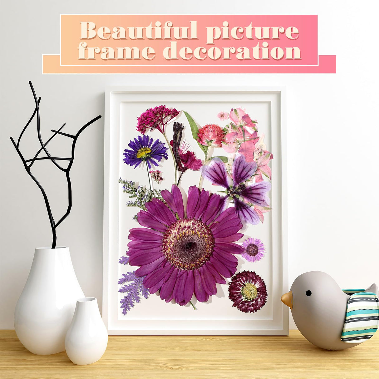 eBoot 72 Pcs Dried Pressed Flowers for Resin Molds Real Pressed Flowers Dry Leaves Bulk Natural Herbs Kit for Scrapbooking DIY Art Crafts Jewelry EBOOT