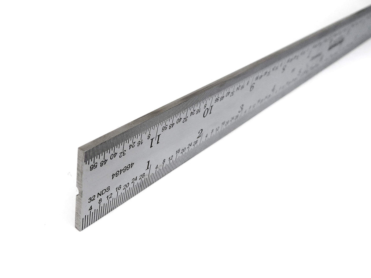 Benchmark Tools 466477 24 inch Combination Square Blade Ruler 4R Markings 1/8, 1/16, 1/32, 1/64 Stainless Steel Non-Glare Satin Chrome Finish Benchmark Tools