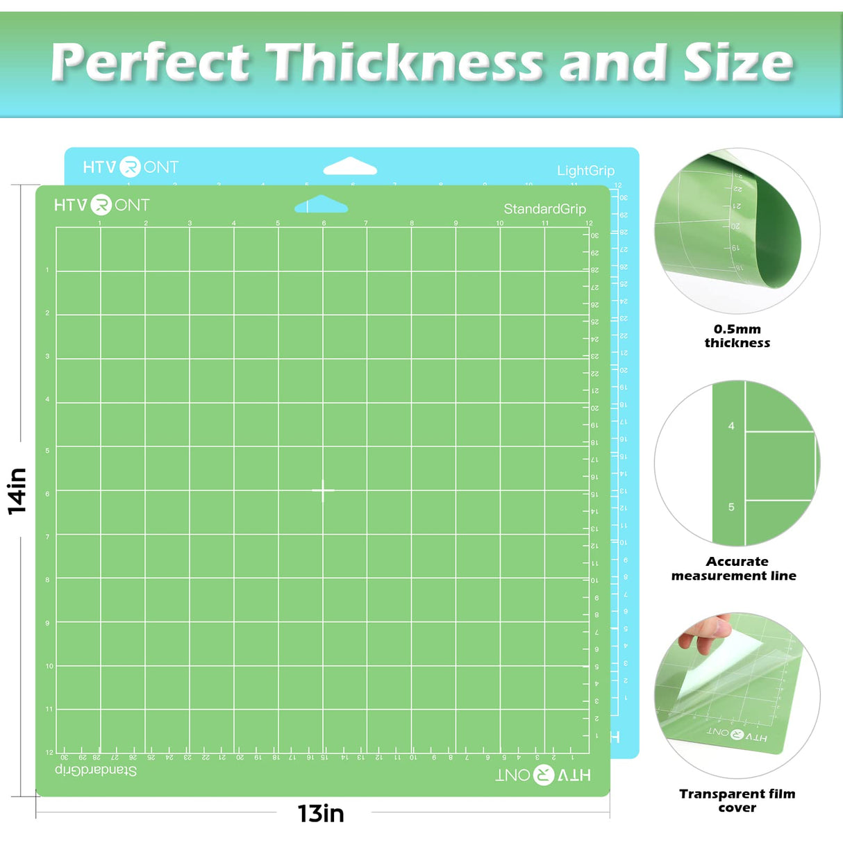 HTVRONT Variety Cutting Mats for Cricut, 2 Pack Cutting Mats 12x12 for Cricut Maker/Maker 3/Explore 3/Air/Air 2/One (LightGrip, StandardGrip), HTVRONT