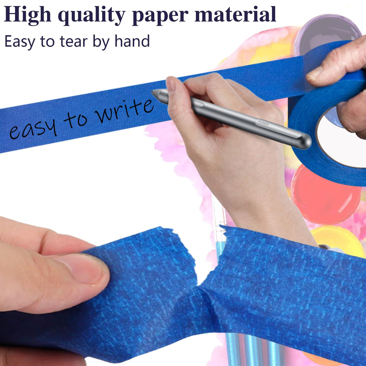 KAKAMINA Painters Tape 2 Inch, 8 Polls Blue Painters Tape, Bulk Masking Tape Blue General Purpose for Arts and Crafts, 2 Inch x 55 Yards (440 Yards KAKAMINA