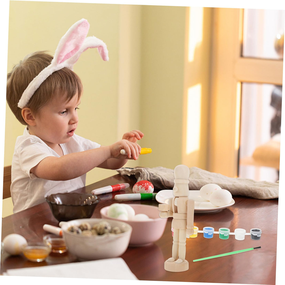 BESPORTBLE Easter Nutcrackers Wooden Soldiers Figurine Unfinished Walnut Soldier Kidult Toys Nutcracker Toy Easter Wooden Puppet Unfinished BESPORTBLE