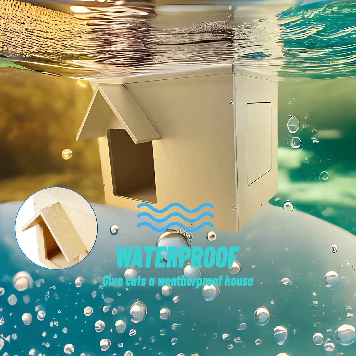 Objoy Outdoor Cat Houses Feral Cat Shelter Wooden Stray Cat Condo Outside Sturdy Waterproof and Insulated with Escape Door (one cat) objoy