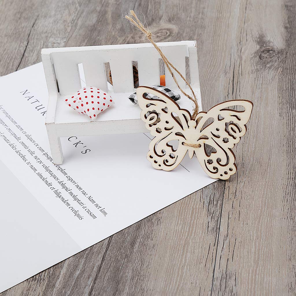 Natural Wood Slices Unfinished Wood 10pcs Laser Cut Wood Butterfly Embellishment Wooden Shape Craft Wedding Decor Misright