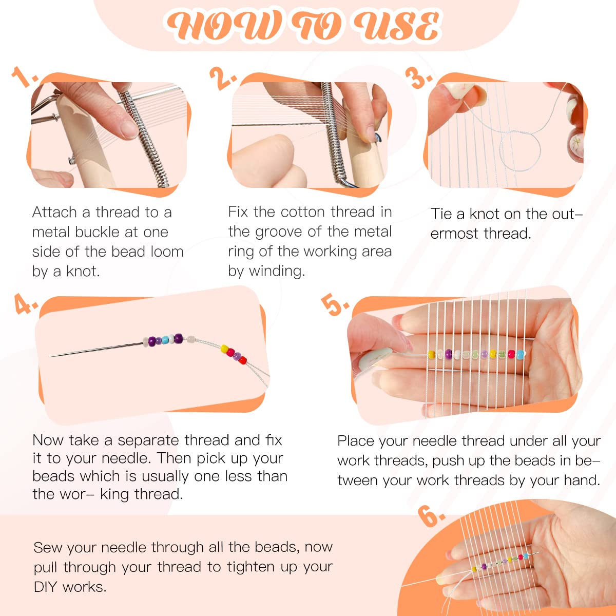 hobbyworker The Third Generation Beading Loom Kit with Seed Beads, Bead Needle,Beading Thread,Needle Threader,Bead Scoop and Instruction Manual,Bead hobbyworker