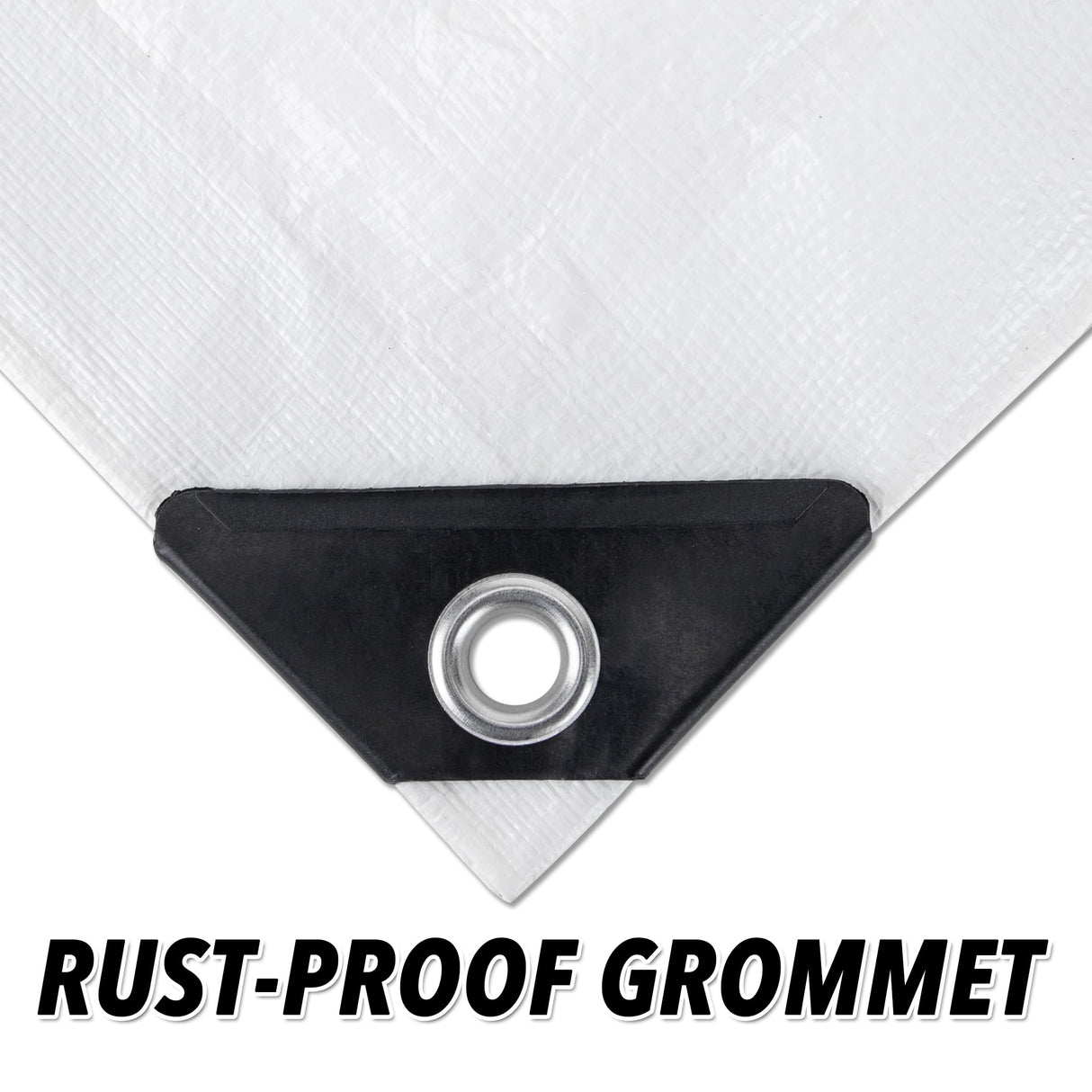 CARTMAN Finished Size 12x20 Feet 10 Mil White Heavy Duty Poly Tarp, Multipurpose Protective Cover, UV Resistant, Waterproof Poly Tarpaulin with CARTMAN