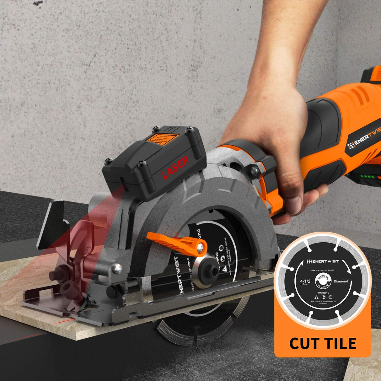 ENERTWIST 4-1/2 Inch Compact Circular Saw Blade Set, Pack of 4-Pieces TCT/HSS/Diamond Saw Blades Assorted for Wood/Plastic/Metal/Tile Cutting, 3/8in ENERTWIST