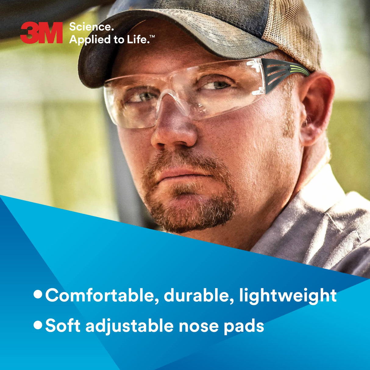 3M SF401AF SecureFit 400 Series Protective Eyewear, Clear Lens, Anti-Fog 3M