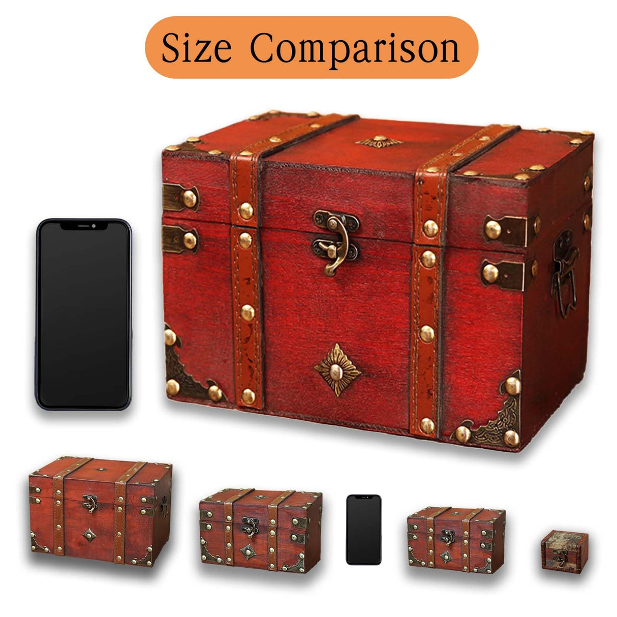 GemJelry Wooden Jewelry Box, Classical Wood Jewlery Box Jewelery Storage Box Case Holder Jewellery Chest Organizer Mom Gifts Mothers Day Gift for GemJelry