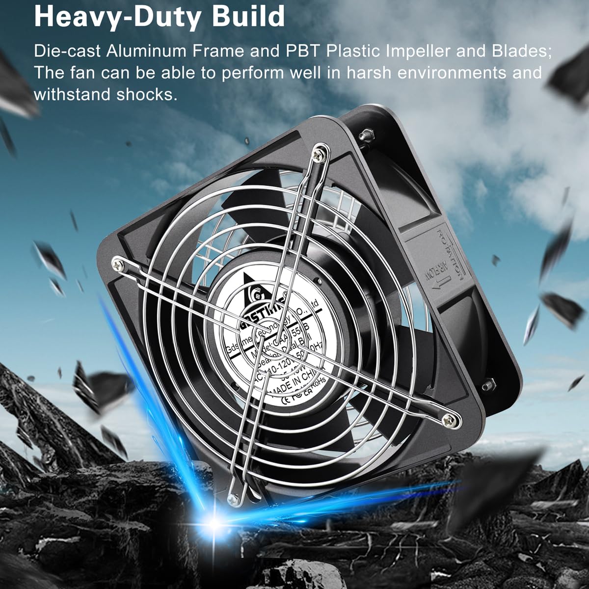 GDSTIME AXIAL Fan 15050, 110V 120V AC 150mm x 150mm x 50mm Fan, Ventilation Exhaust Projects Cooling Fan GDSTIME