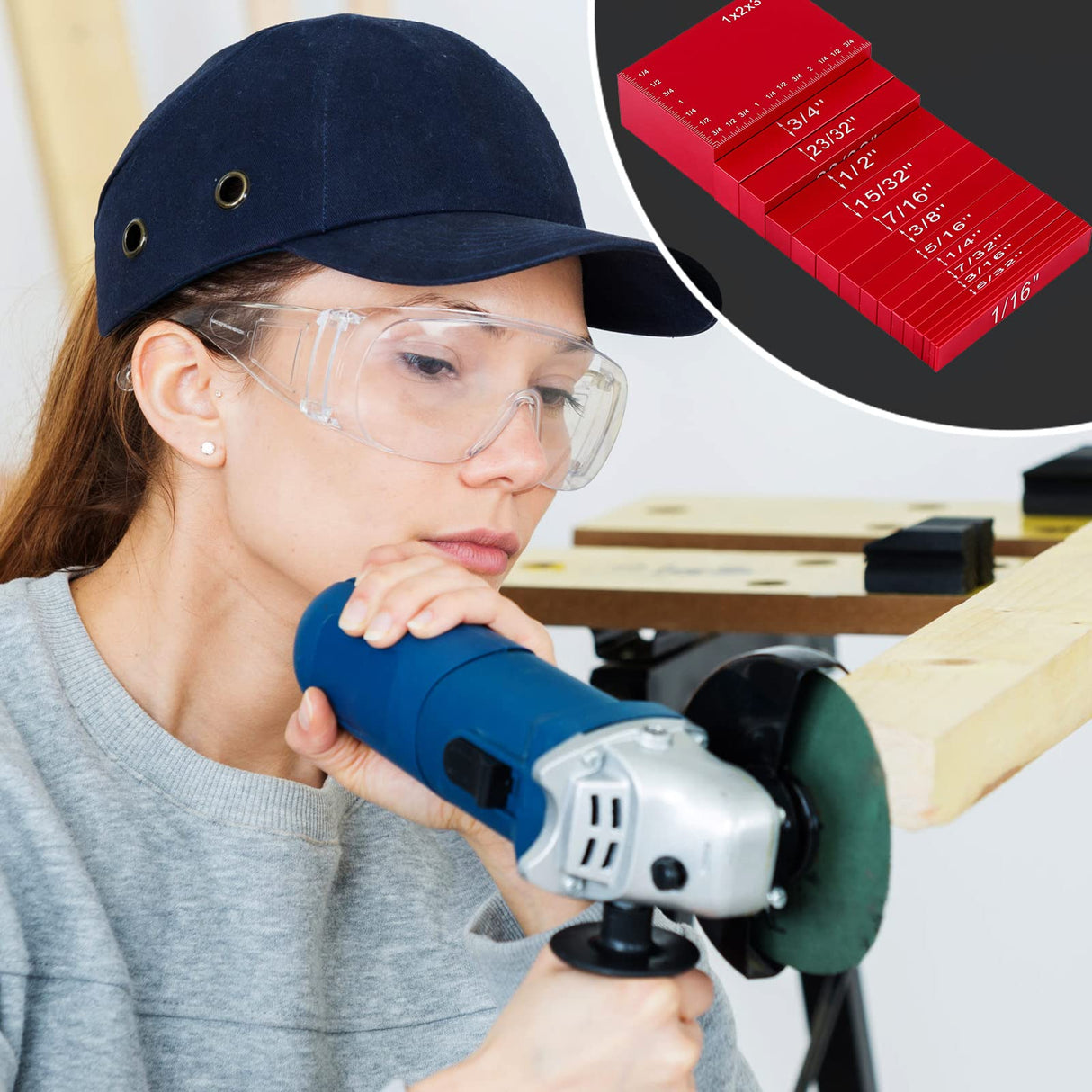 Setup Blocks Height Gauge Set, 15 Pieces Precision Saw Kit Drill Press Table Router Setup Blocks Woodworking Woodpeckers Tool Setup Bars Accessories Frienda