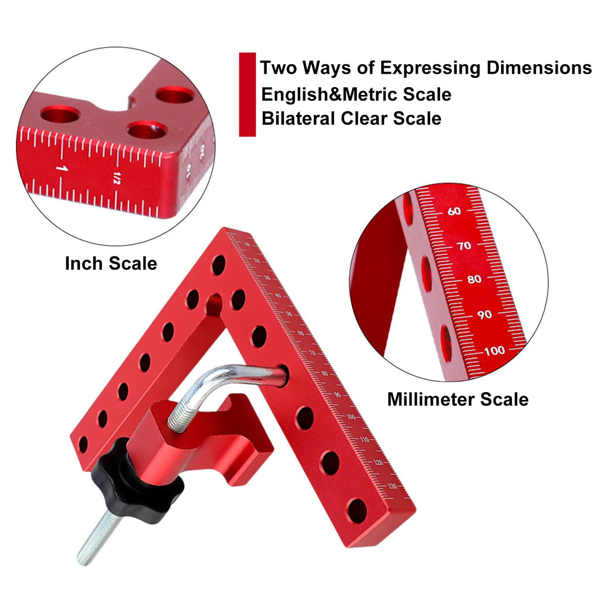 Utoolmart 90 Degree Positioning Squares Right Angle Clamps, Corner Clamps for Woodworking 5.5"x 5.5"(14 x 14cm), Aluminum Alloy Carpenter Clamping Utoolmart