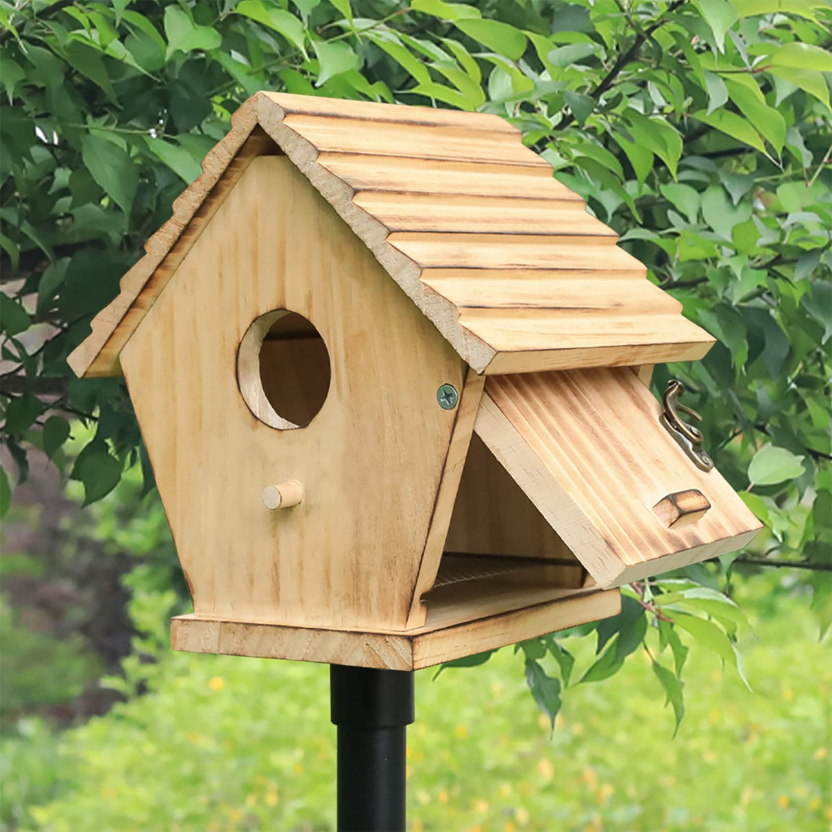 STARSWR Bird House,Outdoor Bluebird House for Outside Clearance,Wooden Birdhouse Finch Cardinals Hanging Birdhouse Nesting Box for Wild Bird Viewing STARSWR