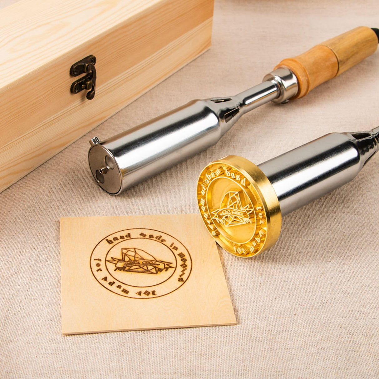Crawell Custom Electric Branding Iron - Personalised Imprints for Wood, Leather, and More (2.5 Inch, 300W) Crawell