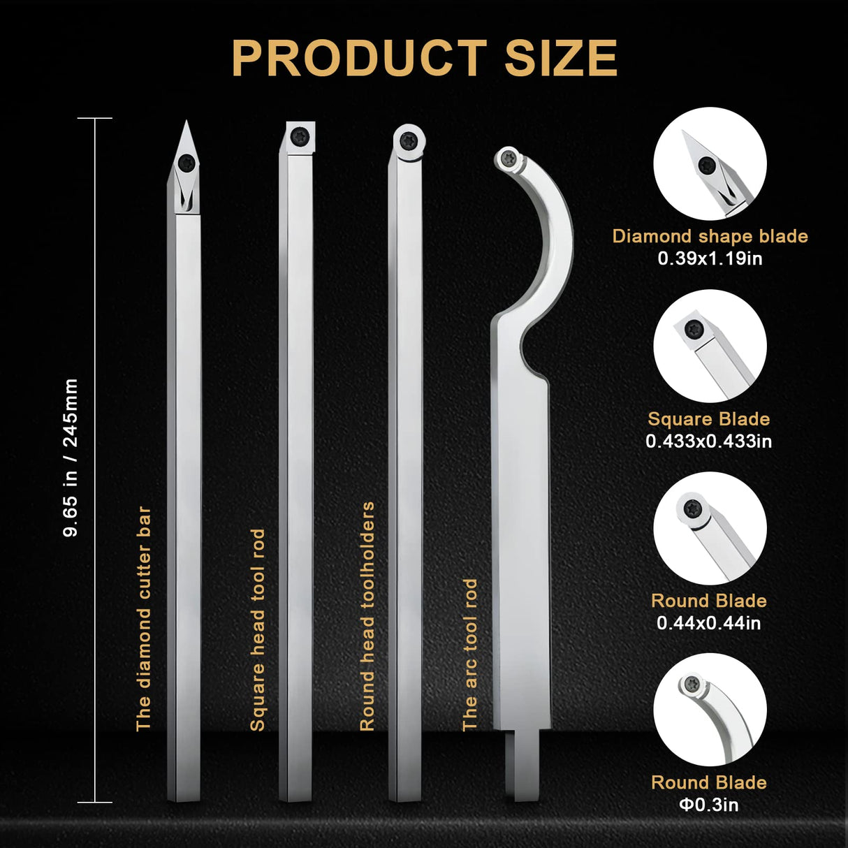 Lathe Tools, Wood Lathe Tools with Removable Handle, 【Latest Upgraded】Turning Tool with Adjustable Connector including Swan Neck Hollower, Rougher, Feotvo