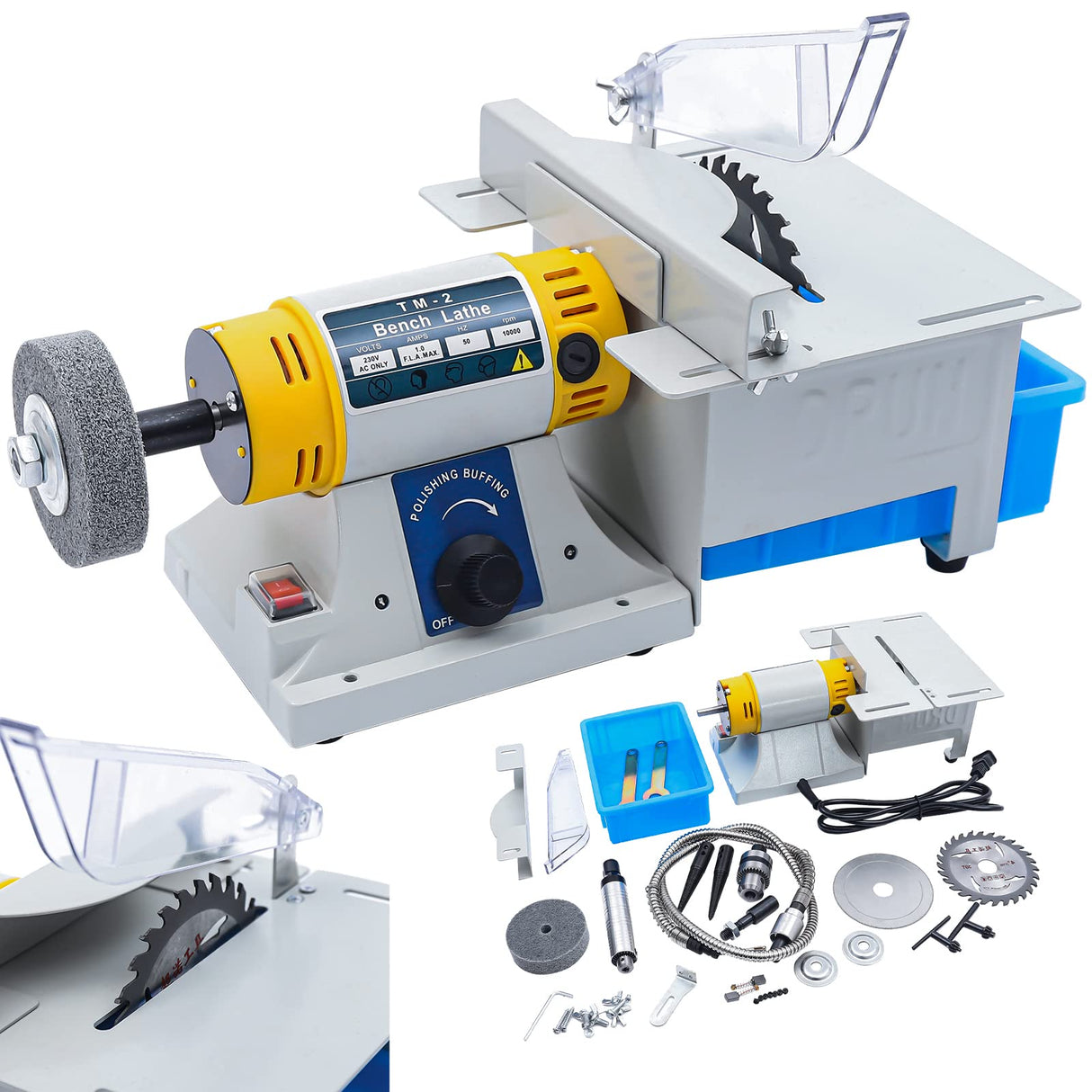 Precision Electric Multi-Function Table SAW - 10-in-1 Industrial Workbench for DIY Engraving, Cutting, Polishing, Milling, Grinding, and Drilling - Haraisyo