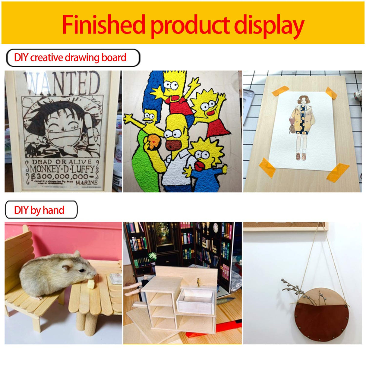 SIWUCHYE Unfinished Wood, 15 Pack Basswood Sheets for Crafts, Craft Wood Board for House Aircraft Ship Boat Arts and Crafts, School Projects, Wooden SIWUCHYE