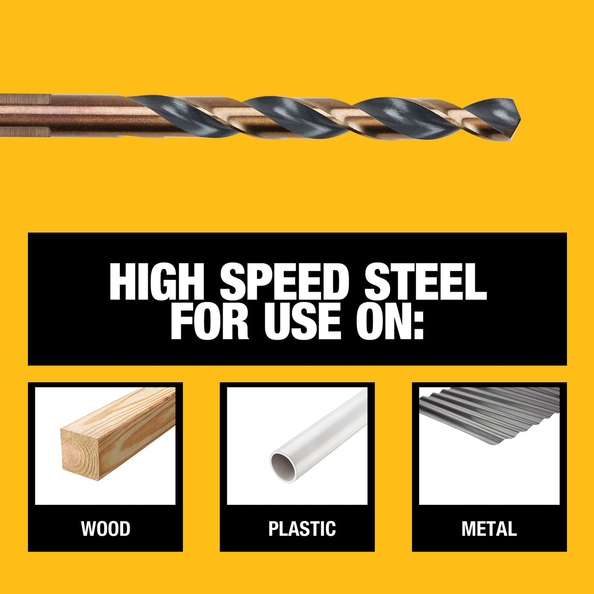 DEWALT Drill Bit Set, 21-Piece, 135 Degree Split Point, 31 Degree Helix, Black Oxide Coated, For Plastic, Wood and Metal (DWA1181) DEWALT