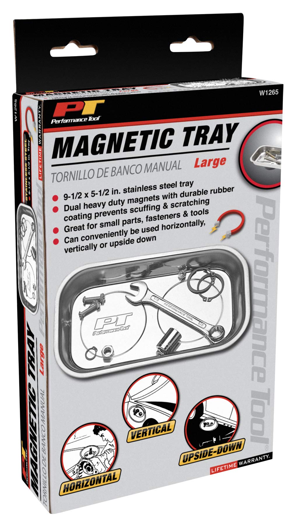Performance Tool W1265 Large Magnetic Nut and Bolt Tray Performance Tool
