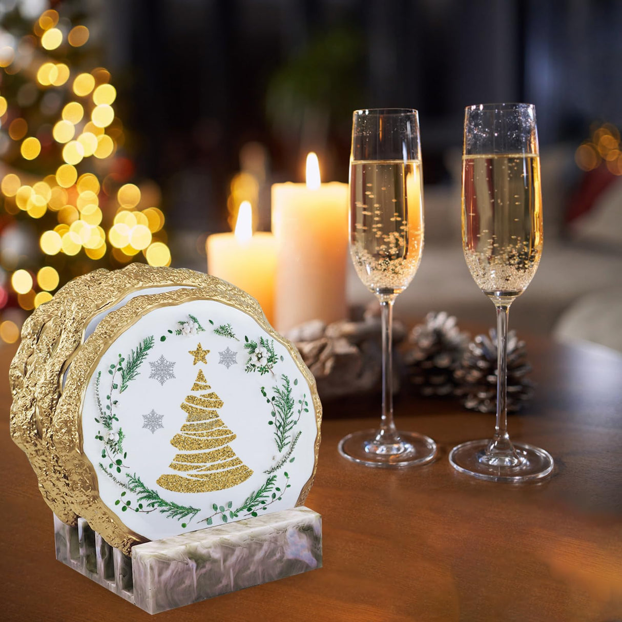 Resin Tray Molds,Large Silicone Tray Molds with 4Pcs Coaster Molds for Epoxy Resin,Oval Tray Molds for Resin Casting, DIY Resin Crafts Home SIMEIQI