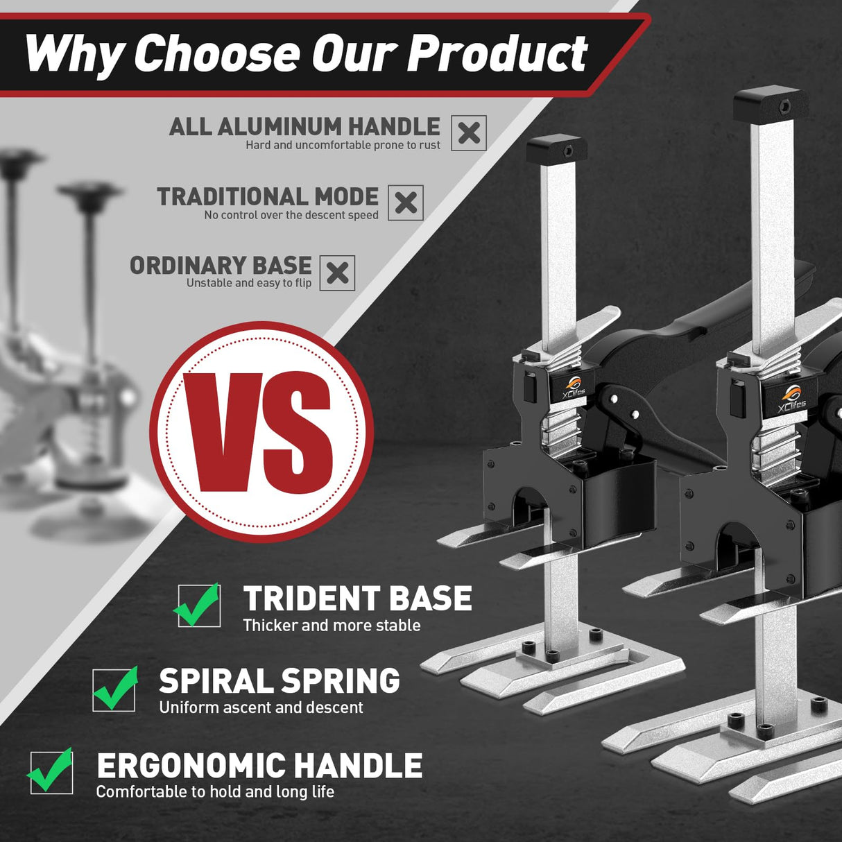 XClifes Labor-Saving Handle, 12 In Arm Tool Lift 2PCS, Wall Tile Locator, Multi-Function Height Adjustment Lifting Device, Door Panel Lifting Cabinet XClifes