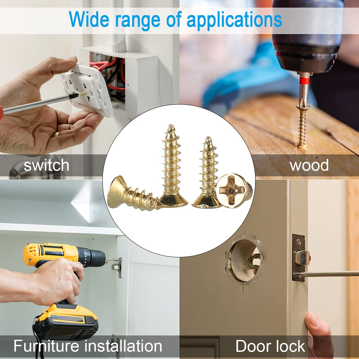 HanTof 1200Pcs Tiny Phillips Flat Head Self Tapping Screws for Wood, Plastic and Soft Metal. M2 M2.5 M3 Small Countersunk Tapper Screws Set for DIY HanTof