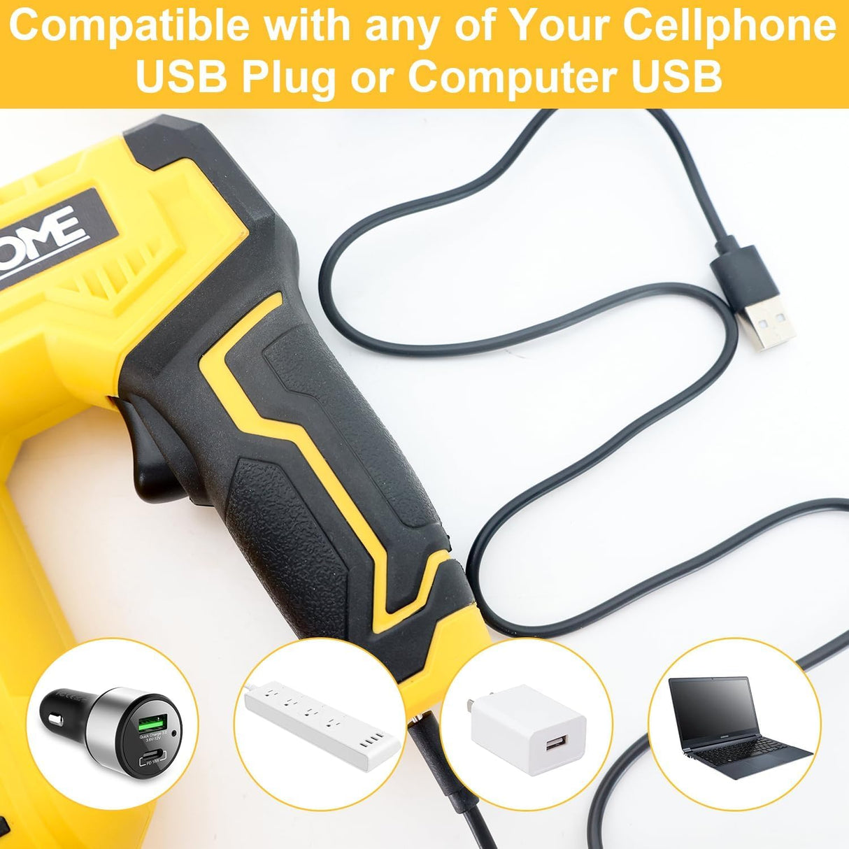 YEAHOME Electric Staple Gun, 2 in 1 Electric Brad Nailer/Stapler, 3.7V Power Cordless Stapler Tacker with USB Charger Cable, 1000 Staples for YEAHOME