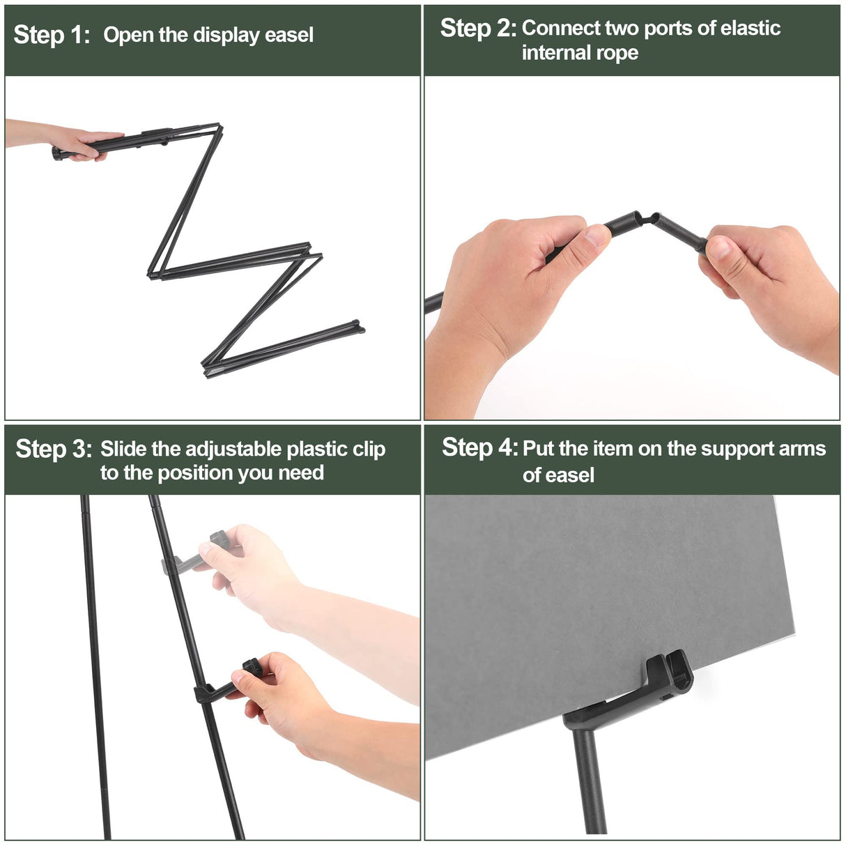 DANMO Easel Stand for Wedding Sign Poster 63'' Instant Display Easel for Floor Adjustable Metal Art Easel Black DANMO