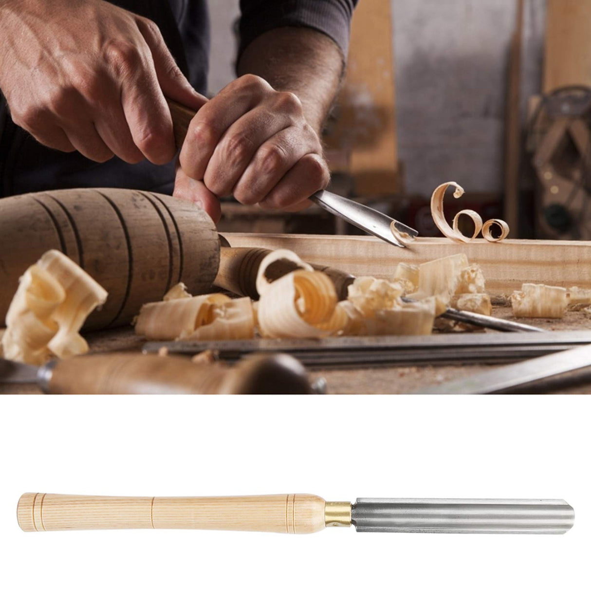 Woodworking Lathe Chisel, 25mm High Speed Steel Lathe Chisel Spindle Roughing Gouge Hand Held Wood Turning Tools for Woodturning Hapivida