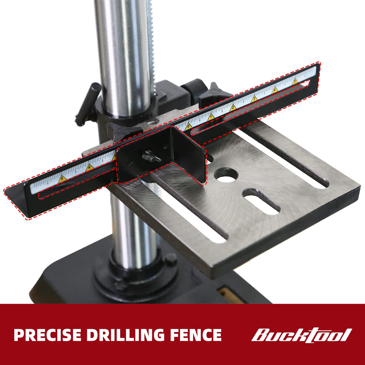 BUCKTOOL 10-Inch Drill Press 6.0 Amp 3/4 HP Bench Drill Press 5-Speed Benchtop Drilling Machine with LED Work Light Bucktool