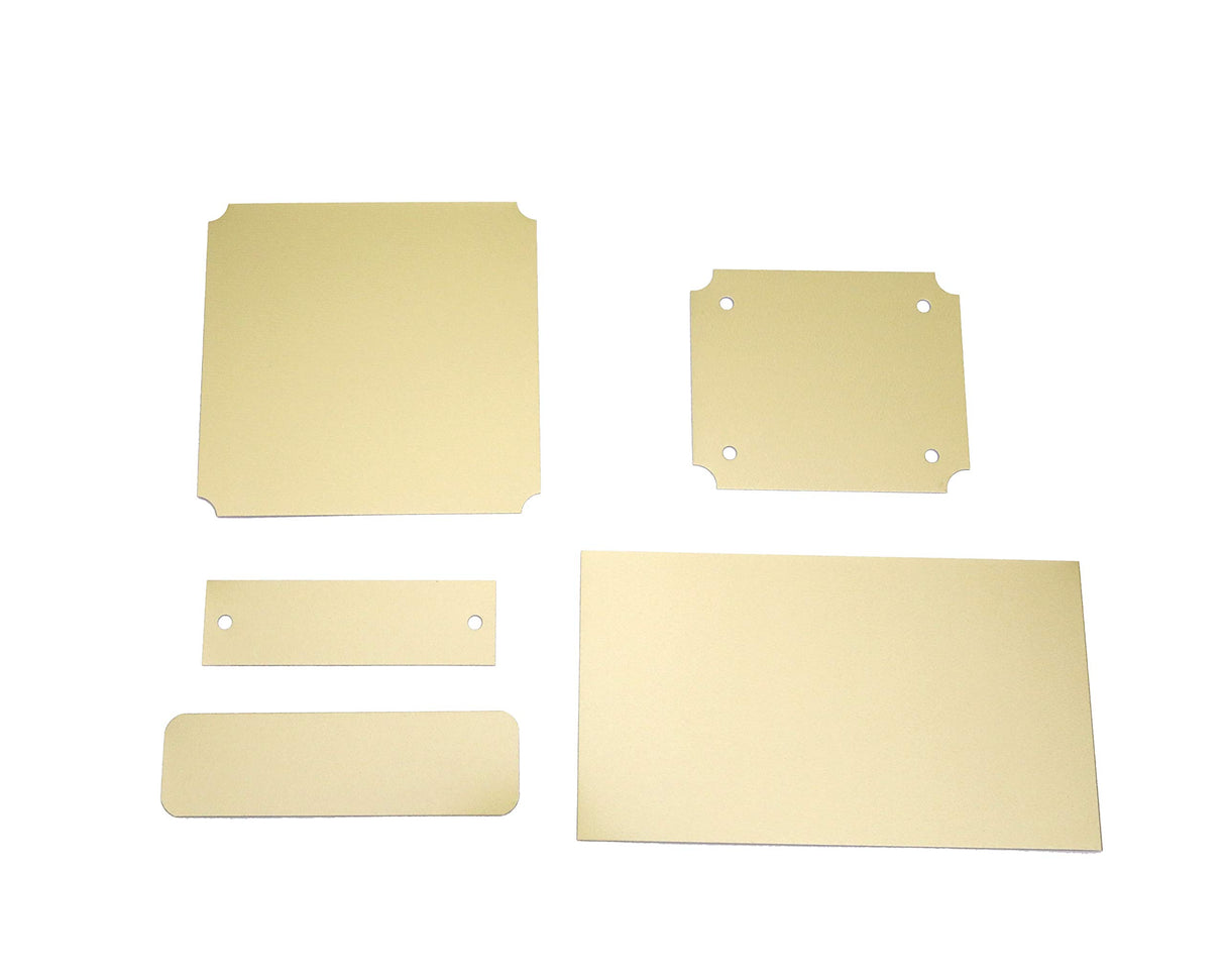 Laser Engraving Blank Plate Assortment 15 piece Aluminum Gold, Silver, & Black Custom Engraving Plates