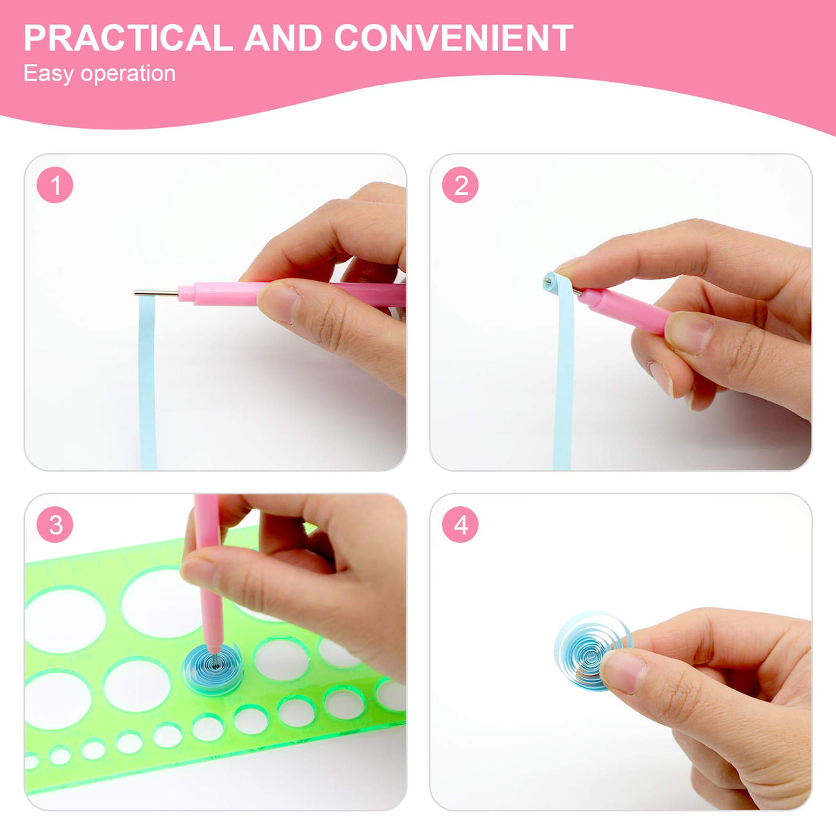 KITANIS 14 Pieces Paper Quilling Tools Slotted Kit, Assorted Sizes Rolling Curling Quilling Needle Pen for Art Craft DIY Paper Card Making Project KITANIS