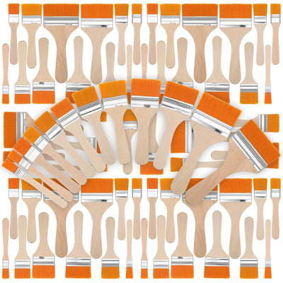 Tenceur 60 Pcs Art Paint Brushes Bulk Assorted Sized Nylon Oil Painting Brushes Paint Brush for Acrylic Oil Paint Varnishes Watercolor Painter